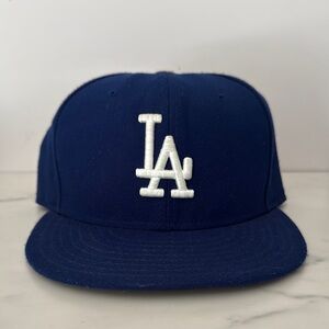 LA Blue Baseball Cap with White Logo